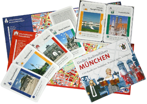 München-Spiel Stadtverführer als Stadtführer, Kartenspiel und Lesebuchß 